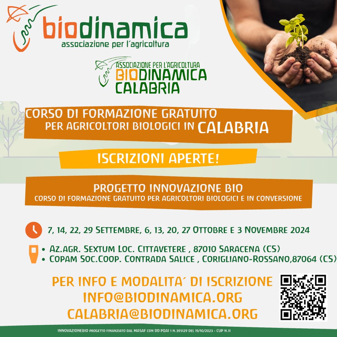 Calabria – Corso di formazione gratuito per agricoltori biologici