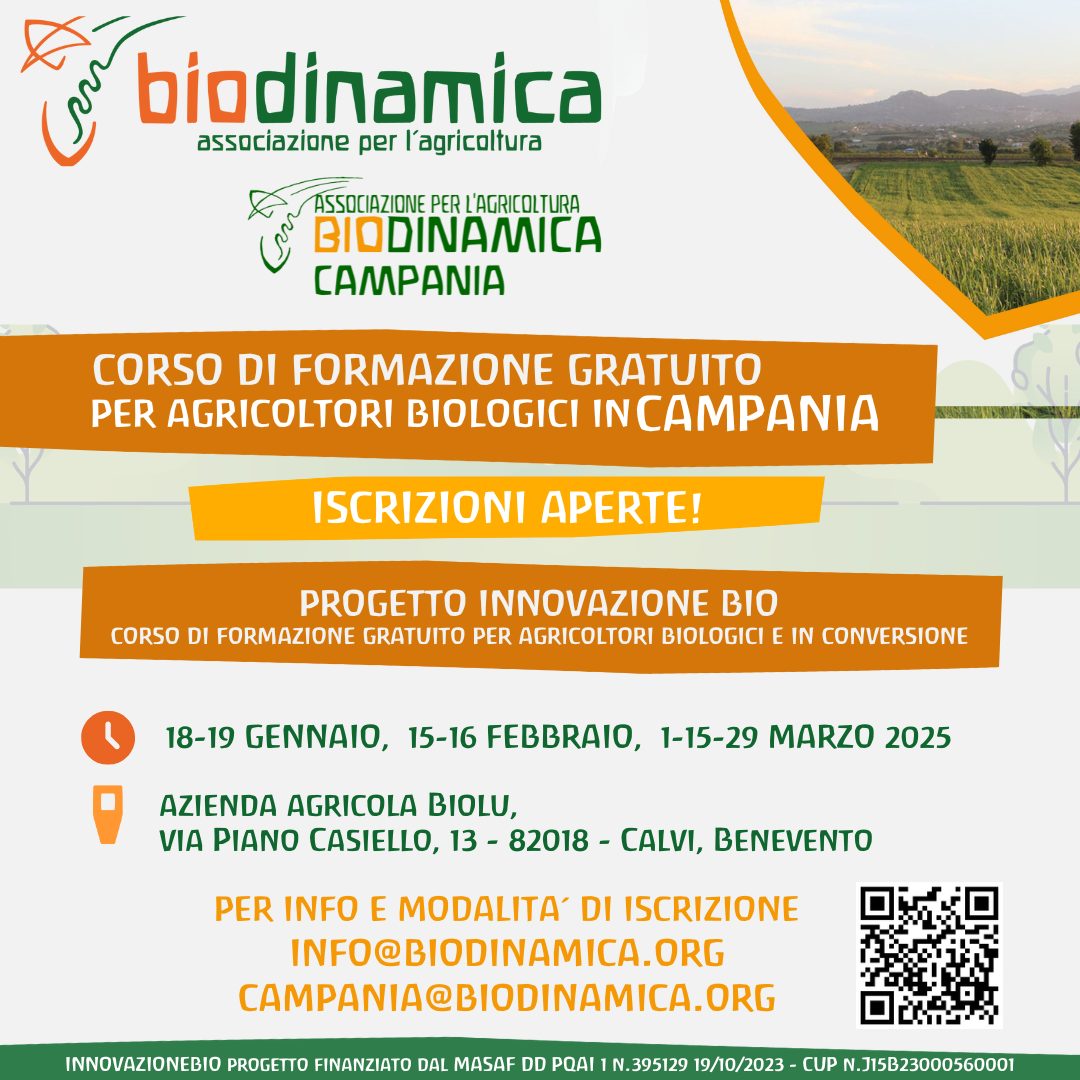 Campania: sette giornate di corso gratuito per agricoltori biologici e in conversione