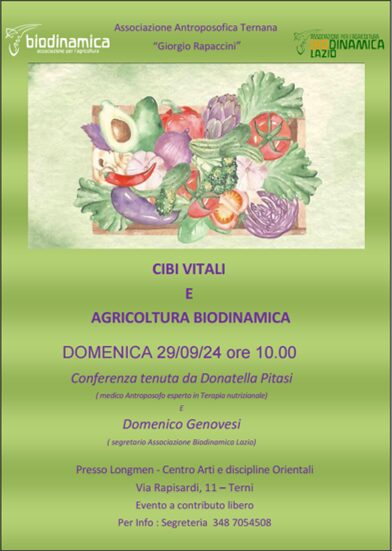 Conferenza “Cibi vitali e Agricoltura Biodinamica” con Donatella Pitasi e Domenico Genovesi a Terni